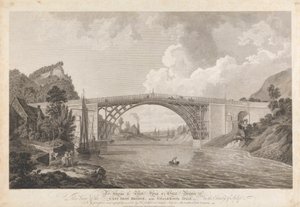 Vista del ponte di ferro vicino a Coalbrookdale da William Ellis