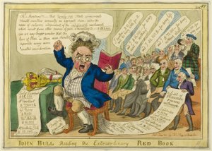 John Bull legge lo straordinario Libro Rosso da William Elmes