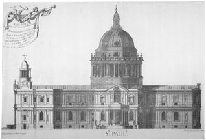Elevazione sud della Cattedrale di San Paolo, Città di Londra, 1702 da William Emmett