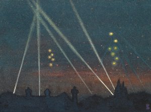 Fari durante un raid di bombardamento da William Ernest Buchanan