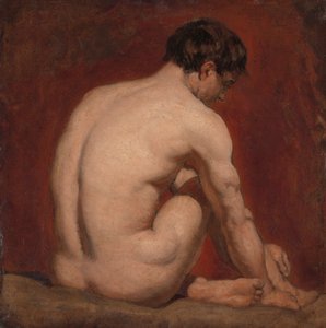 Nudo maschile, inginocchiato, di schiena
