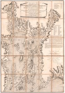 Carta topografica del Rhode Island di Blaskewitz da William Faden