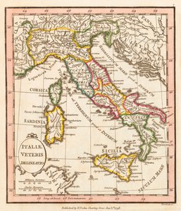 Italia antica. Mappa. da William Faden
