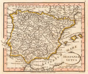 Antica Spagna e Portogallo. Mappa. da William Faden