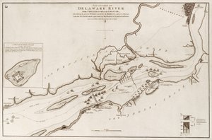 Il corso del fiume Delaware da Filadelfia a Chester, Nord America da William Faden