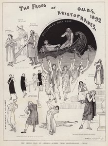 Scene da una produzione della commedia Le Rane di Aristofane, dalla Oxford University Dramatic Society