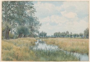 Paesaggio fluviale vicino a St. Ives, Huntingdonshire