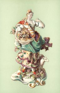 Figura di una Pastorella, Chelsea (litografia a colori) da William Gibb