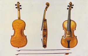 Strumenti musicali: Violino, lo Stradivari Hellier, e due vecchi archi noti per la scanalatura da William Gibb