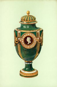 Vaso, Sèvres, fondo verde (litografia a colori) da William Gibb