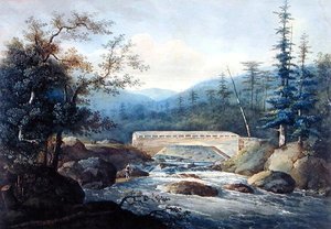 Ponte coperto sul fiume Sacandaga, Hadley, NY, c.1820 da William Guy Wall