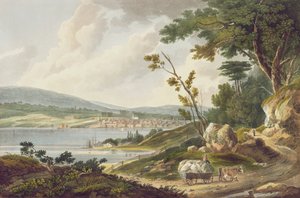 Newburg, n.14 del Hudson River Portfolio, inciso da J. Hill da William Guy Wall
