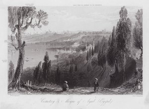 Cimitero e moschea di Ayub, Eyyub (incisione) da William H. Bartlett