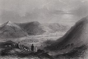 Monte Garizim e la Valle di Nablus, dal Monte Ebal (incisione) da William H. Bartlett