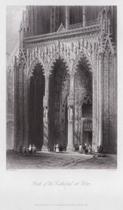 Portico della cattedrale di Ulm (incisione) da William H. Bartlett