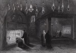 Santuario della Natività, Betlemme (incisione) da William H. Bartlett