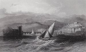 Sidone e Monte Libano, dal mare da William H. Bartlett