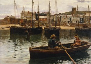 Il porto, St. Ives, Cornovaglia da William H. Bartlett