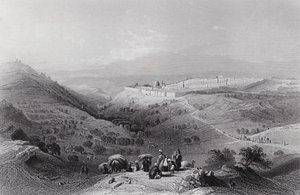 Il Monte degli Ulivi e Gerusalemme, da nord-est da William H. Bartlett