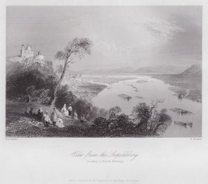 Vista dal Leopoldsberg, guardando verso Kloster Neuburg da William H. Bartlett