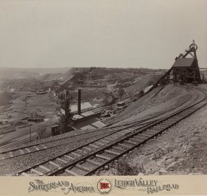 Miniera Knickerbocker vicino a Shenandoah, Ferrovia della Valle di Lehigh da William H. Rau