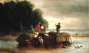 Raccolta di giunchi, fiume Shrewsbury, New Jersey da William Hahn