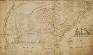 Mappa della parte sud-orientale del Nord America, 1721