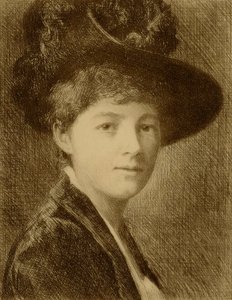 Senza titolo (donna con cappello piumato)