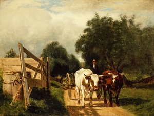 Il carro di buoi (olio su tela)