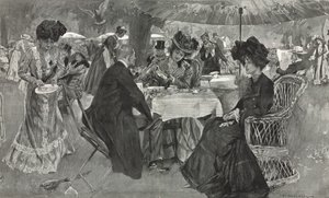 Tè pomeridiano nei Kensington Gardens da William Hatherell