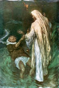Cristo che cammina sul mare da William Hatherell