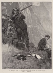 Il dottor Nansen e il signor Jackson che sparano ai loons a Cape Flora da William Hatherell