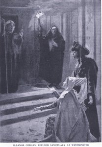 Eleanor Cobham rifiutata il santuario a Westminster, da La Storia del Popolo Britannico di Cassell pubblicato da Waverley Book Company Limited, c.1940 da William Hatherell