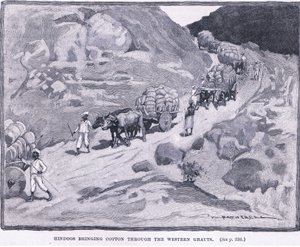 Indù che portano cotone attraverso i Ghauts occidentali, 1862 d.C. da William Hatherell