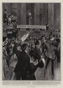 La Pace è Proclamata, la Scena fuori dalla Mansion House la Domenica Sera