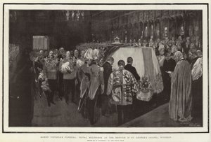 Funerale della Regina Vittoria, Mourners Reali al Servizio nella Cappella di San Giorgio, Windsor da William Hatherell