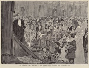 Il ballo in maschera dei bambini alla Mansion House, guardando lo spettacolo dei burattini da William Hatherell
