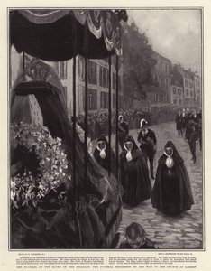 Il Funerale della Regina dei Belgi, il Corteo Funebre sulla Strada per la Chiesa di Laeken da William Hatherell