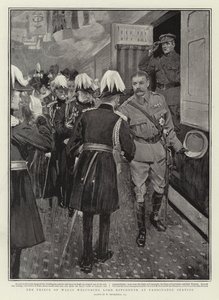Il Principe di Galles accoglie Lord Kitchener alla stazione di Paddington da William Hatherell