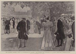 La Festa in Giardino della Regina a Buckingham Palace, il Principe e la Principessa di Galles che ricevono Presentazioni da William Hatherell