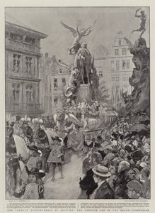 Il terzo centenario di Van Dyck ad Anversa, il carro di Van Dyck nella grande processione da William Hatherell