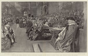 Giudicato dai suoi pari, vista generale della Galleria Reale alla Camera dei Lord durante il processo per bigamia del Conte Russell