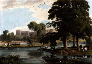 Veduta del Castello di Windsor dai campi da gioco dell