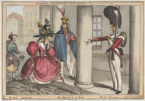 Modern Military Gallantry - Uno schizzo vicino al Nuovo Palazzo, fuori - Oh caro è così sporco, c.1829 da William Heath