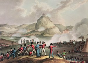Assedio di San Sebastian, luglio 1813, inciso da Thomas Sutherland da William Heath