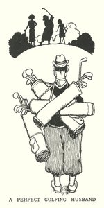Un marito perfetto per il golf (litografia) da William Heath Robinson