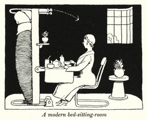 Una moderna camera da letto-soggiorno da William Heath Robinson