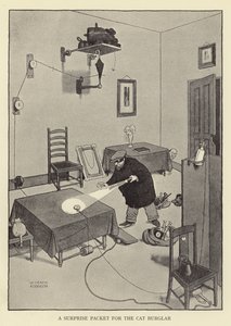 Un pacchetto sorpresa per il ladro di gatti da William Heath Robinson
