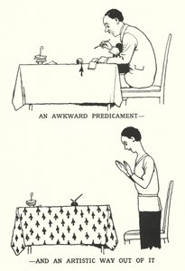 Una situazione imbarazzante e un modo artistico per uscirne da William Heath Robinson