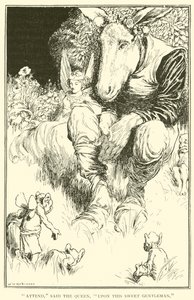 Ascolta, disse la Regina, a questo dolce gentiluomo da William Heath Robinson
